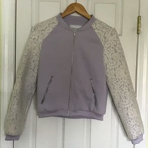 Lilac and Lace Quilted Bomber Jacket